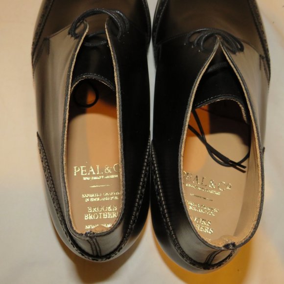 Peal Co Crockett Jones Black Wingtip Boots 8D NWB - Picture 9 of 12